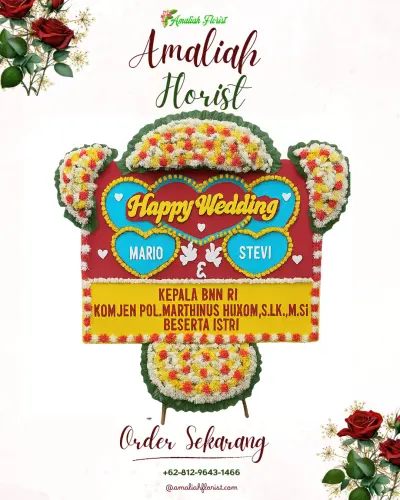 Karangan Papan Bunga Pernikahan di Lodtunduh